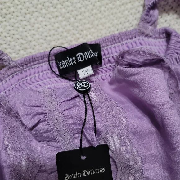 Scarlet Darkness Light Purple Off-Shoulder Victoran Style Dress Size 7Y‎ - Picture 7 of 11